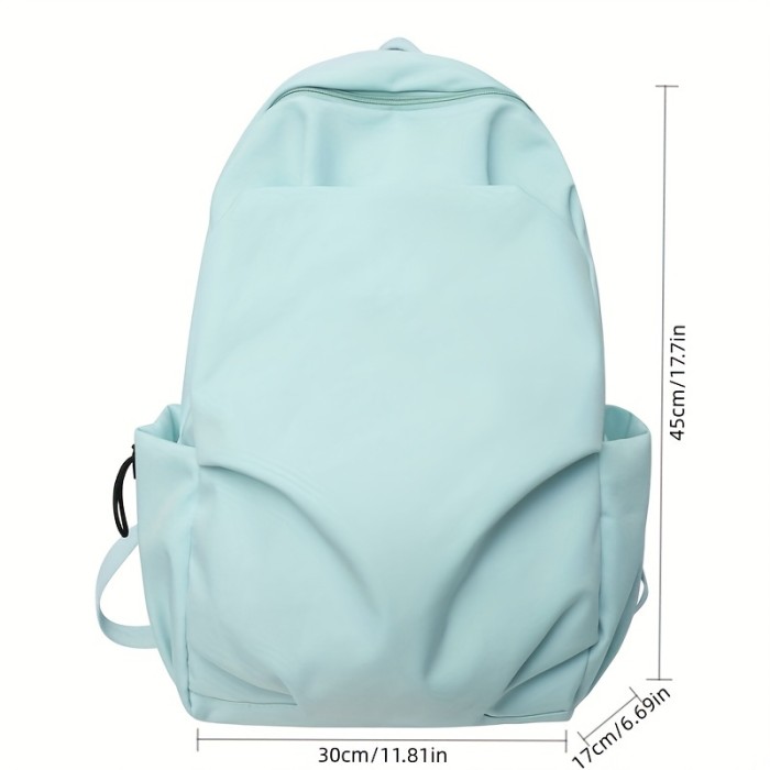 Simple Fashion Ruched Backpack, Casual School Bag Travel Bag