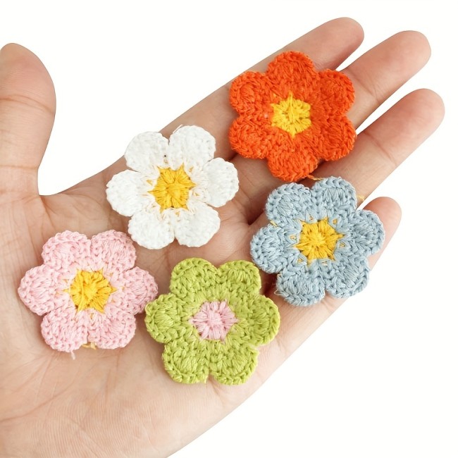 30pcs Flower Sewn Flower Embroidery Patches, DIY Sewing For Clothes, Bags, Hat, Decoration Cloth Patch