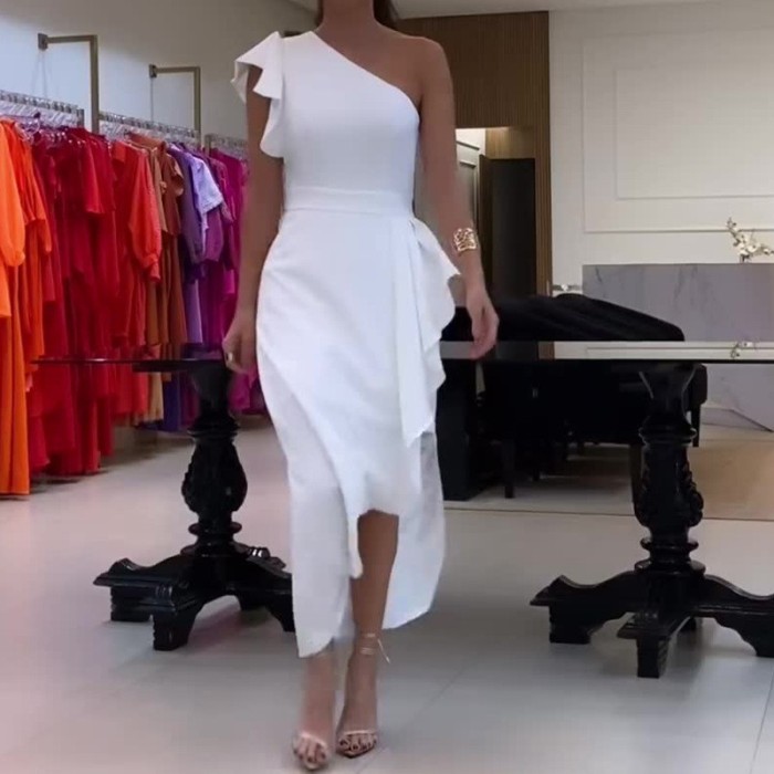 Women's Fashion Pure Elegant Slit Sexy Long Skirt