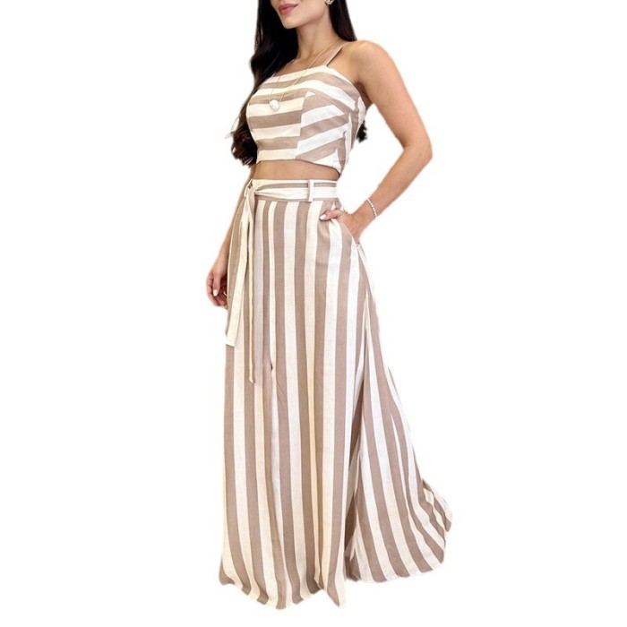 Women's Fashion·Stripe Print Age Reduction Skirt Suit