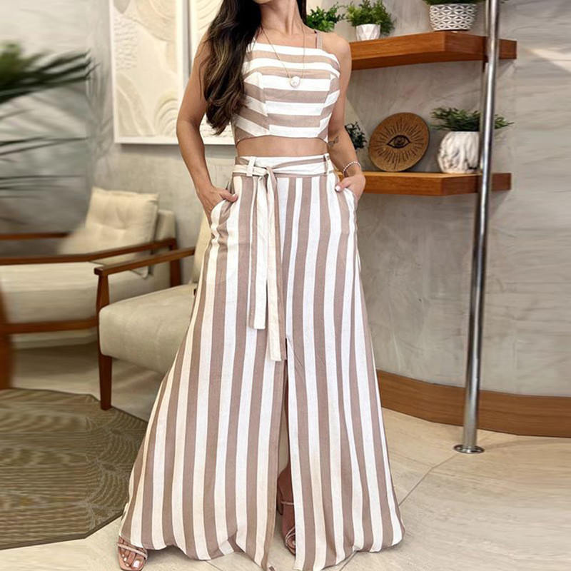 Women's Fashion·Stripe Print Age Reduction Skirt Suit