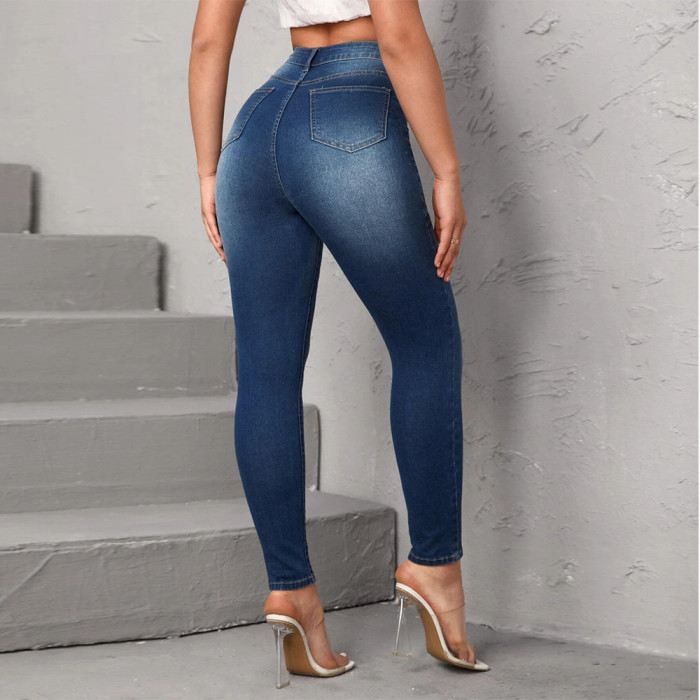 Women's Pants Women's Jeans Tight Fitting Women's Asymmetric Washed Pencil Pants