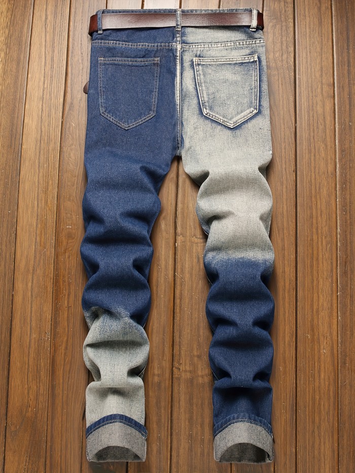 Men's Slim Fit Ripped Jeans - Casual Street Style Distressed Denim for a Trendy Look