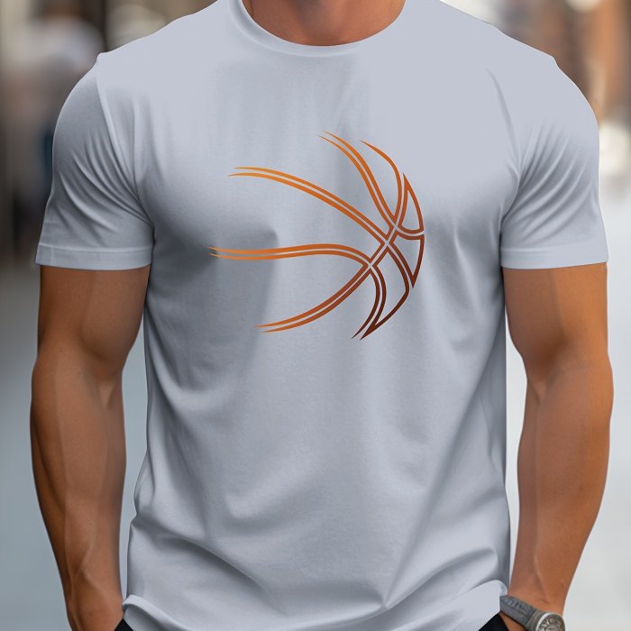 Men's Basketball Graphic Print Casual Short Sleeve T-shirt for Summer Outdoor - Creative Top