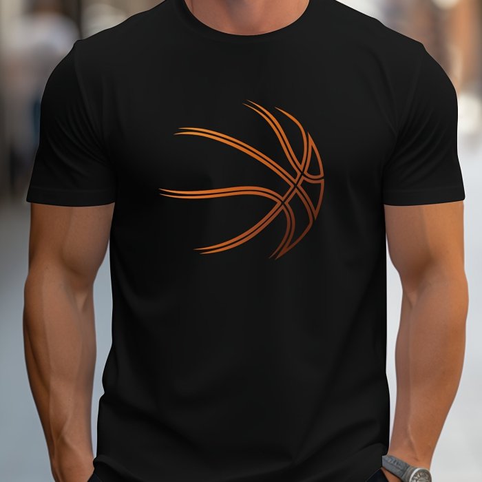 Men's Basketball Graphic Print Casual Short Sleeve T-shirt for Summer Outdoor - Creative Top