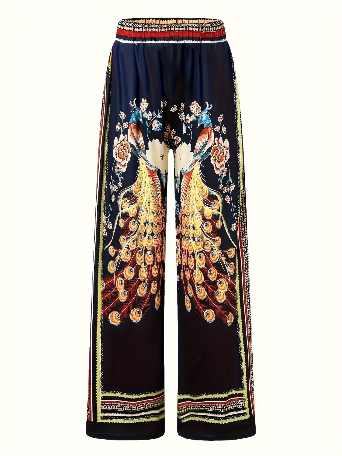 Plus Size Women Vintage Plaid Fleece-lined Straight Pants