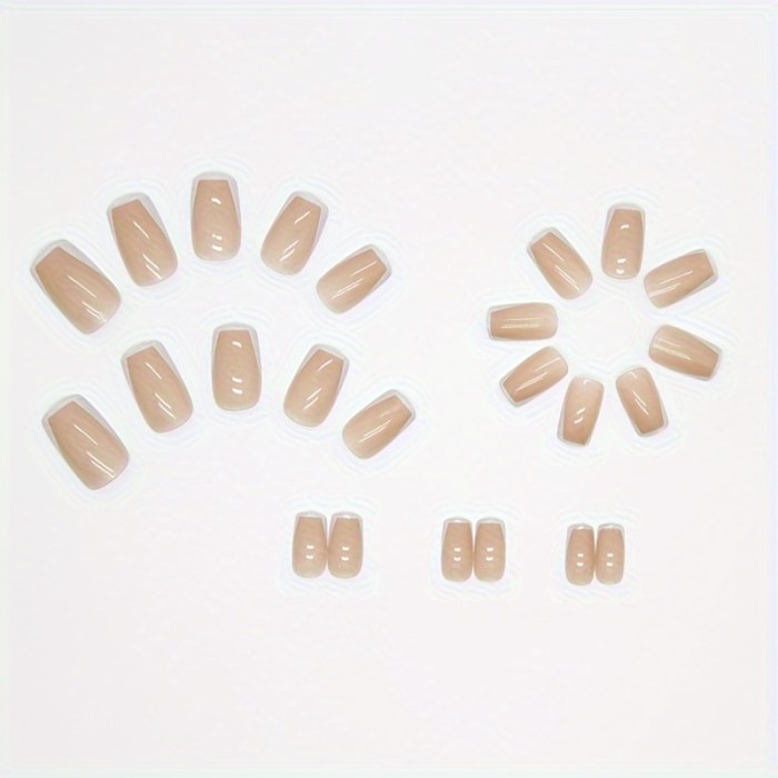 Long Square Press On Nails, French Tip Fake Nails,Full Cover False Nails For Women And Girls