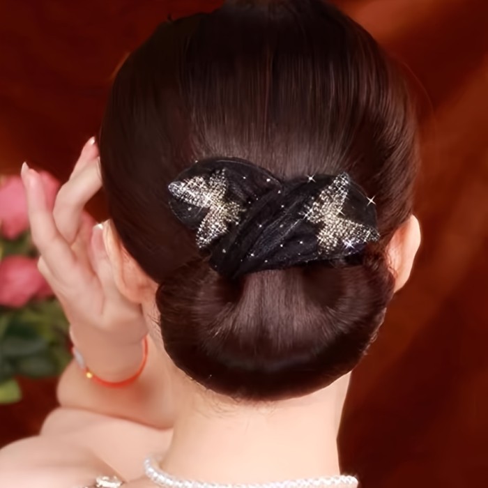 Sparkling Rhinestone Decorative Hair Twist Clip Elegant Hair Bun Maker Stylish Hair Styling Accessories For Women And Girls