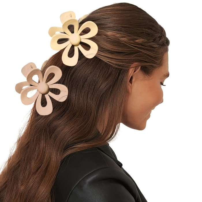 8pcs Hollow Flower Hair Claw Clips - Nonslip Jaw Clips for Ponytail - Women and Girls Hair Accessories