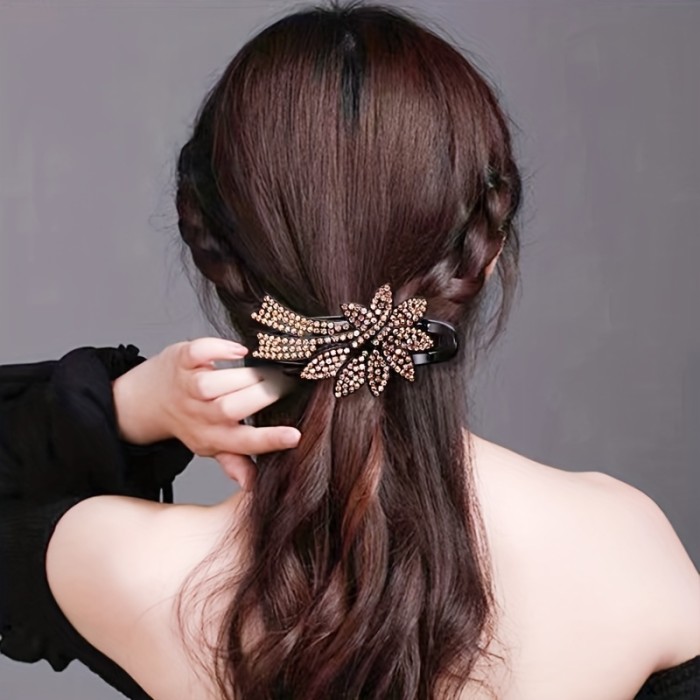 Boho Flash Rhinestone Duckbill Clip - Elegant Women's Hair Accessory