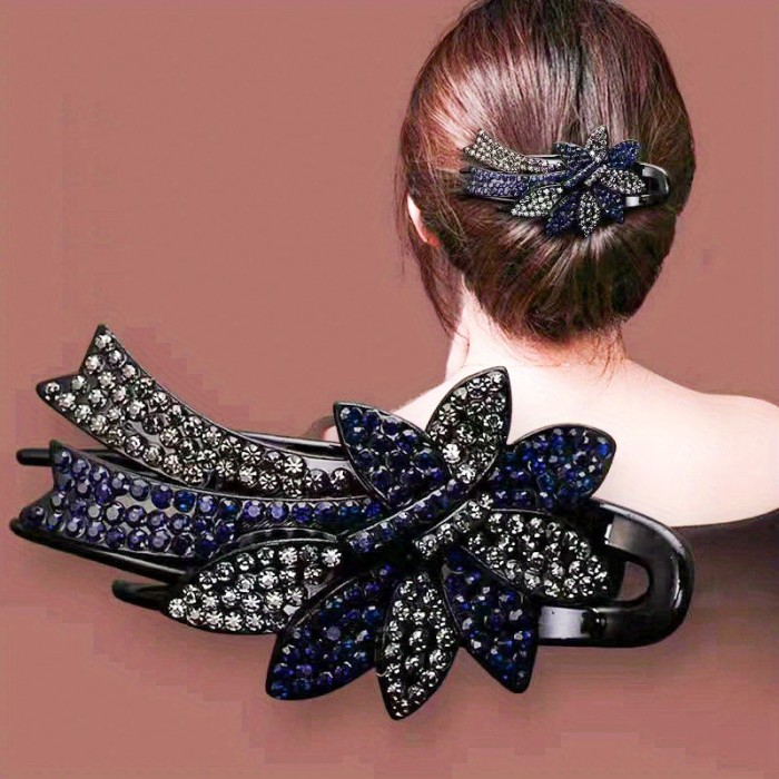 Boho Flash Rhinestone Duckbill Clip - Elegant Women's Hair Accessory