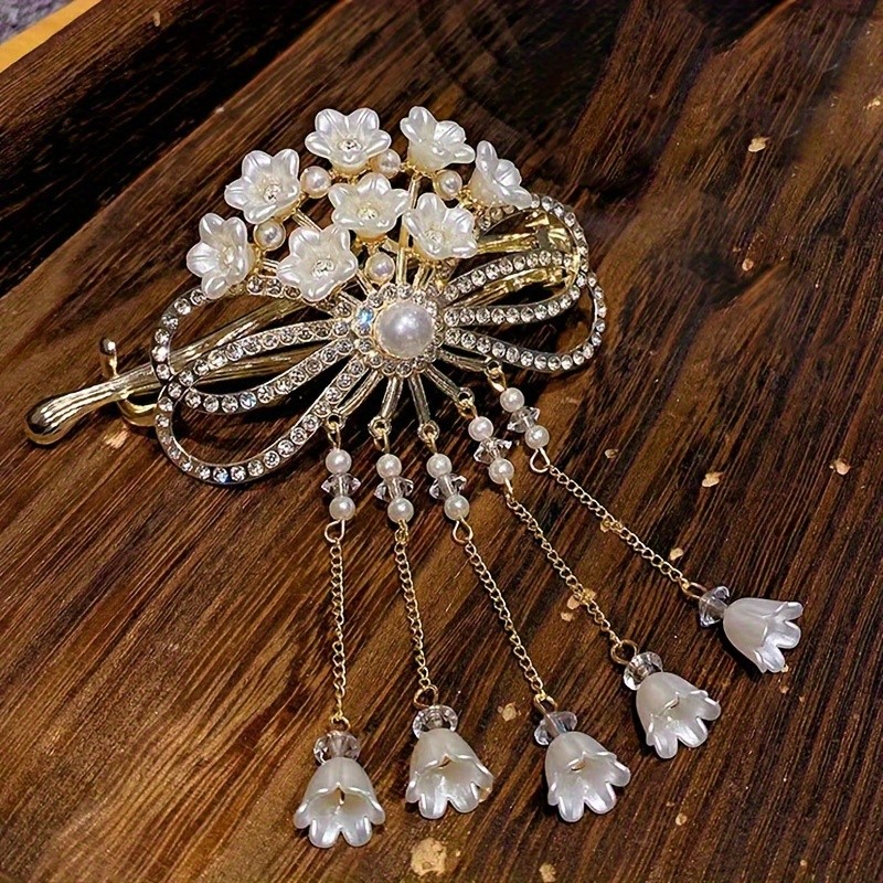 Lily Of The Valley Flower Tassel Twist Clip All-match Decorative Hair Clip Alloy Hair Accessories