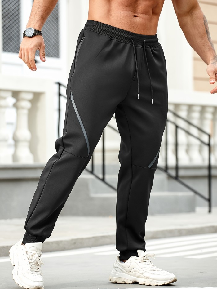 Men's Drawstring Sweatpants - Loose Fit Joggers for Winter and Fall Running