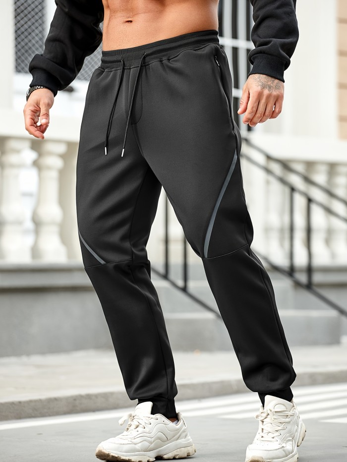Men's Drawstring Sweatpants - Loose Fit Joggers for Winter and Fall Running
