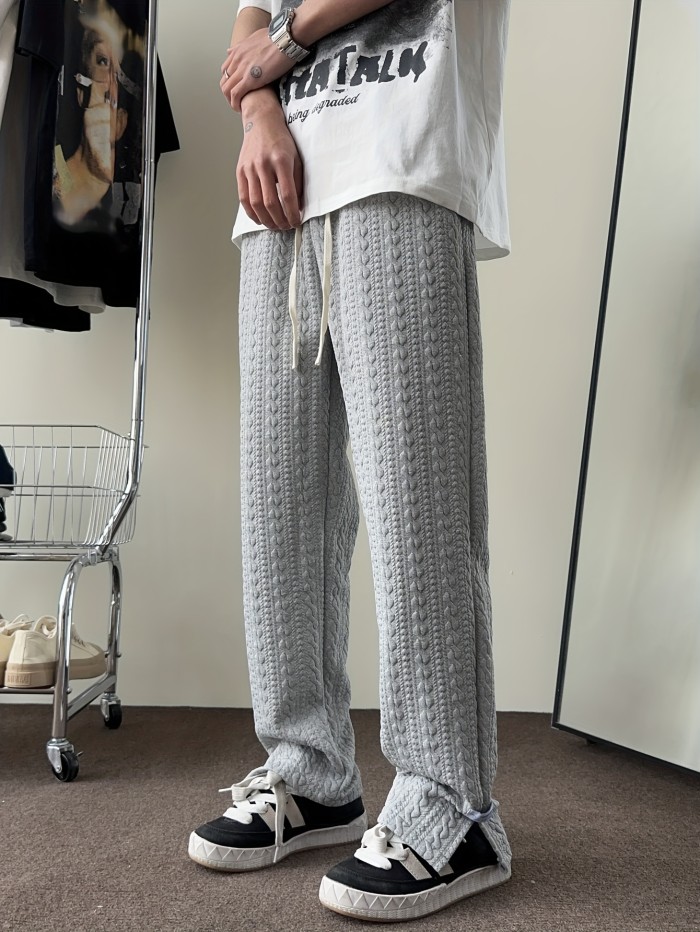 Men's Casual Loose Fit Trousers, Chic Comfy Straight Leg Sports Pants
