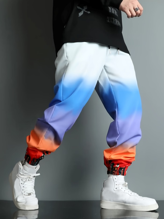 Men's Ombre Drawstring Sweatpants - Loose Fit Joggers for Winter and Fall Running