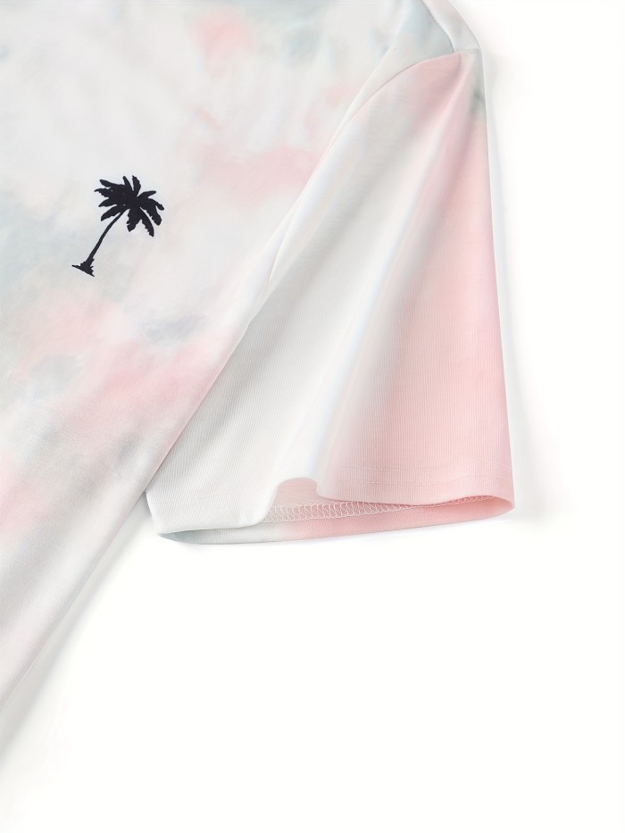 Men's Tie Dye Short Sleeve T-shirt - Casual Summer Beach Vacation Tee
