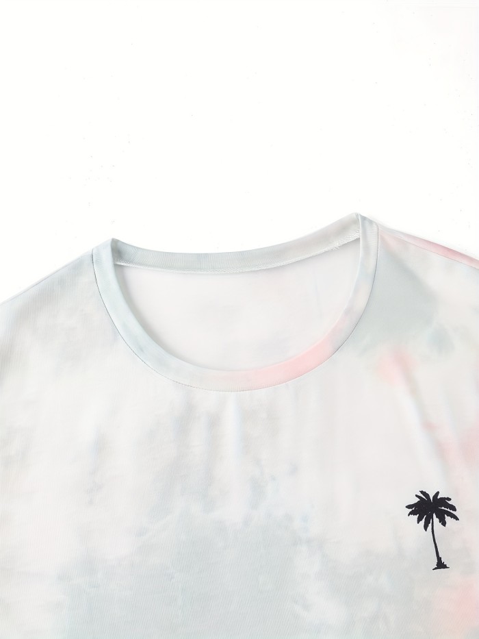 Men's Tie Dye Short Sleeve T-shirt - Casual Summer Beach Vacation Tee