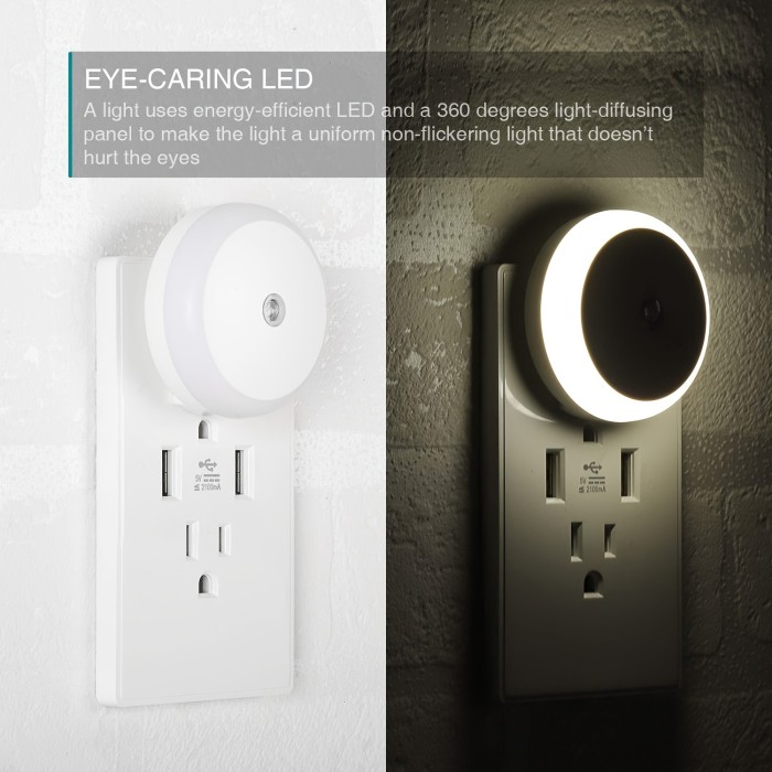 1pc Energy-Saving LED Night Light with Dusk to Dawn Sensor - Smart Wall Light for Home Decor and Safety