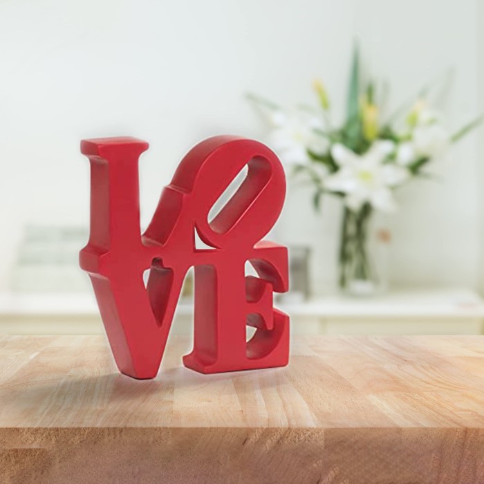 1pc Red Love Sign Word Art - Romantic Valentine's Day Decor for Home - 2024 Gifts for Her - Heartfelt Love Sculpture