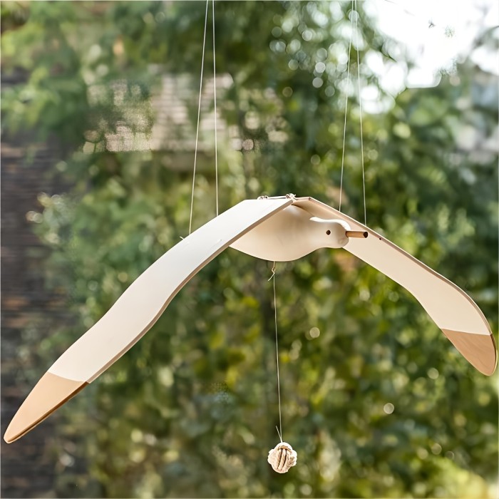 1pc Mediterranean Aerial Seagull Wood Pendant - Creative Hanging Gift for Home Décor and Healing