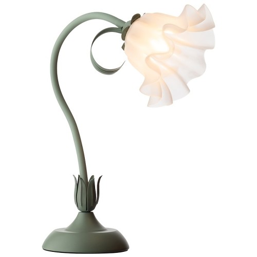 1pc Retro Flower Shaped Table Lamp - Green - Home Decoration and Bedside Lighting