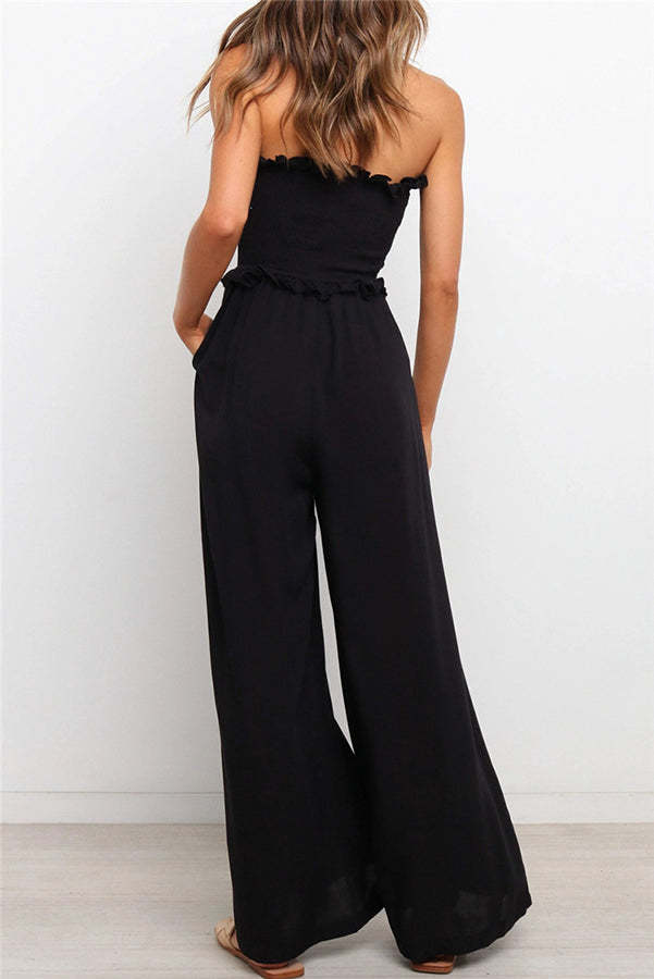 Supreme Strapless Pocketed Jumpsuit - Black main image 1
