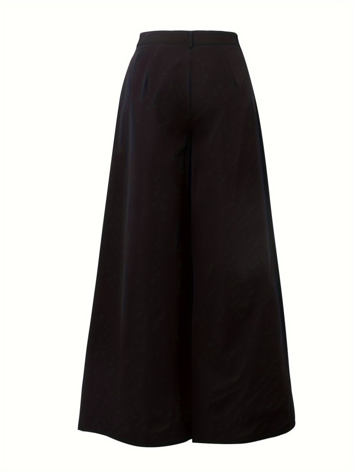 Solid Color Wide Leg Pants, Stylish Loose Pants For Spring & Summer, Women's Clothing