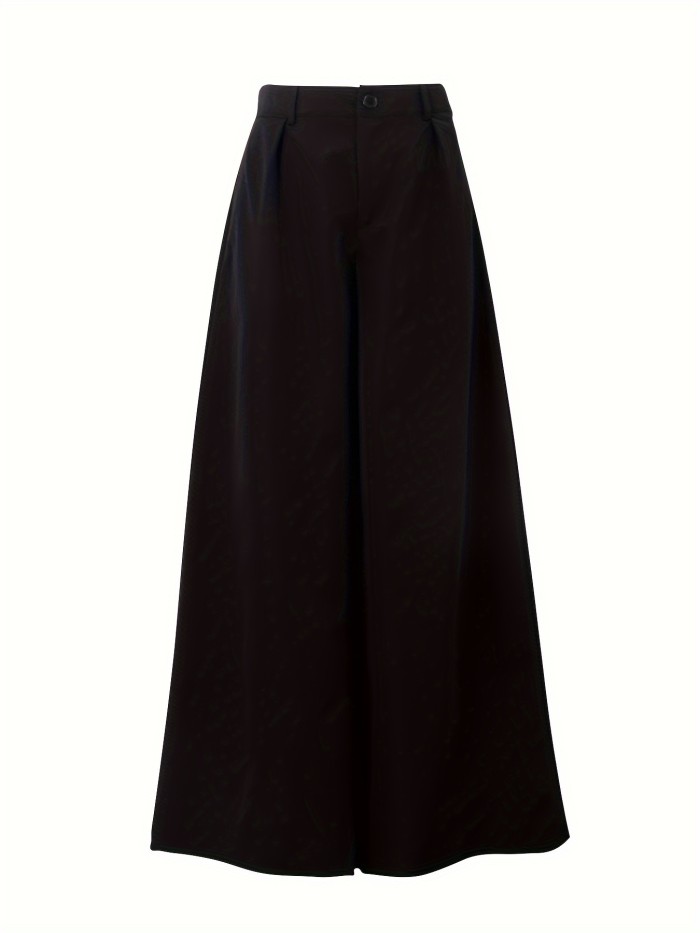Solid Color Wide Leg Pants, Stylish Loose Pants For Spring & Summer, Women's Clothing