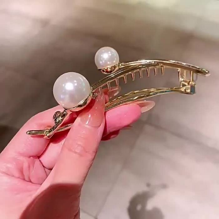 Faux Pearl Decorative Hair Clip Bun Maker Barrette for Women and Girls - Elegant and Stylish Hair Accessory for Daily Wear