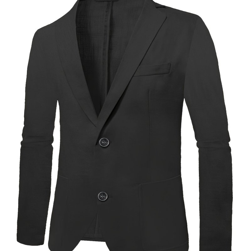 Men's Classic Blazer, Single-Breasted Suit Jacket, Casual Lightweight Solid Color Suit Jacket, Fashion Outerwear, Business Style