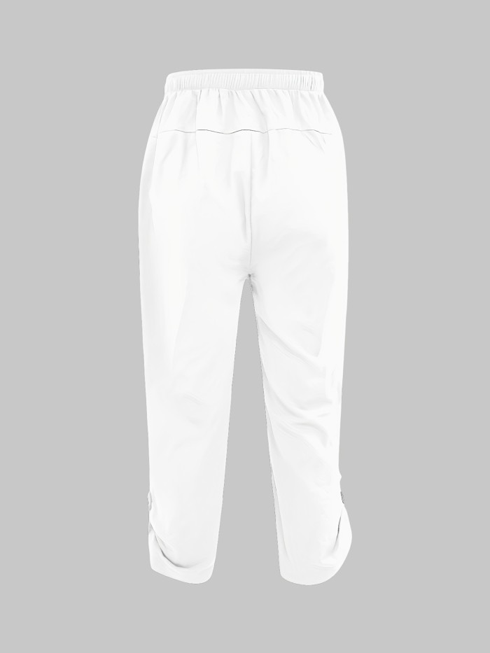 Men's Cotton & Linen Blend Drawstring Harem Pants, Casual Comfy Yoga Beach Jogger Pants, Men's Clothing