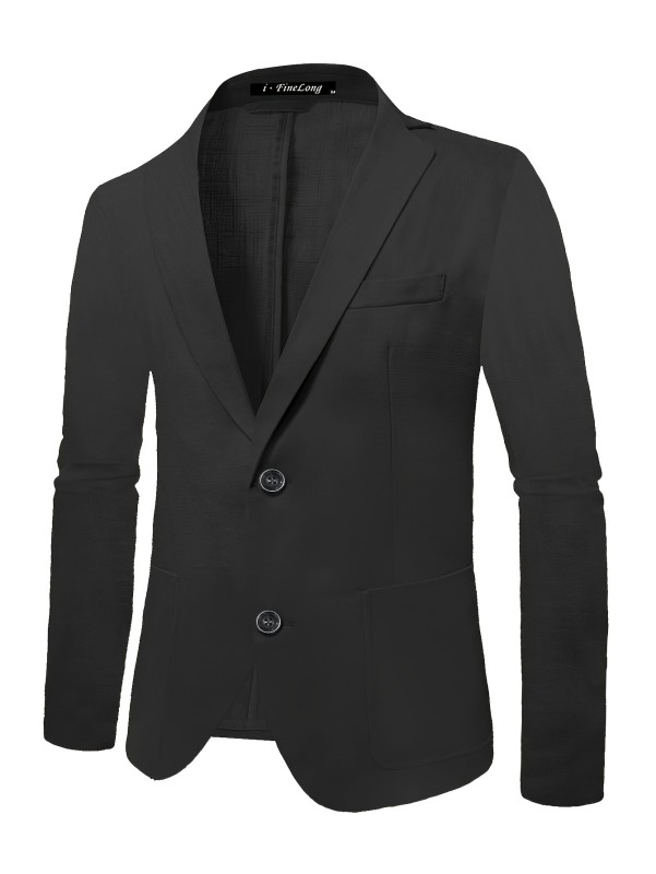 Men's Classic Blazer, Single-Breasted Suit Jacket, Casual Lightweight Solid Color Suit Jacket, Fashion Outerwear, Business Style