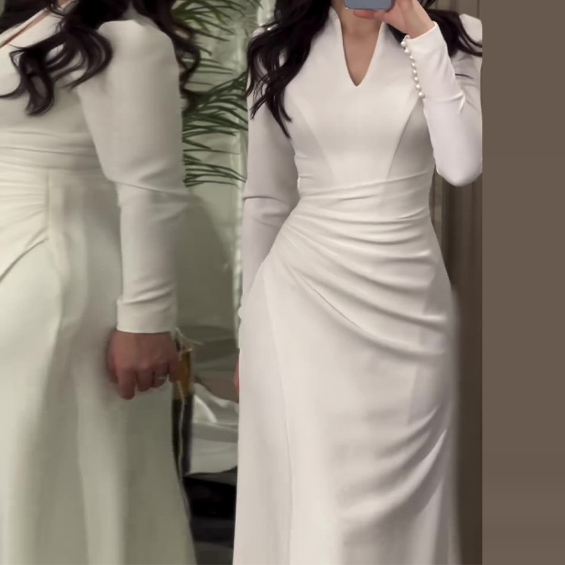 Fashion Sexy Suspender Long Sleeve Backless Loose Elegant Party Maxi Dress
