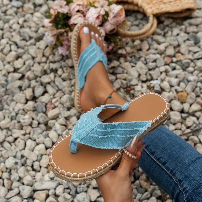 Summer New Flat Clip Toe Fisherman Shoes, Boho Outer Wear Sandals Slippers, Thick Bottom Solid Color Round Toe Buckle Strap Sandals, Stylish Outer Wear Woven Beach Sandals For Women