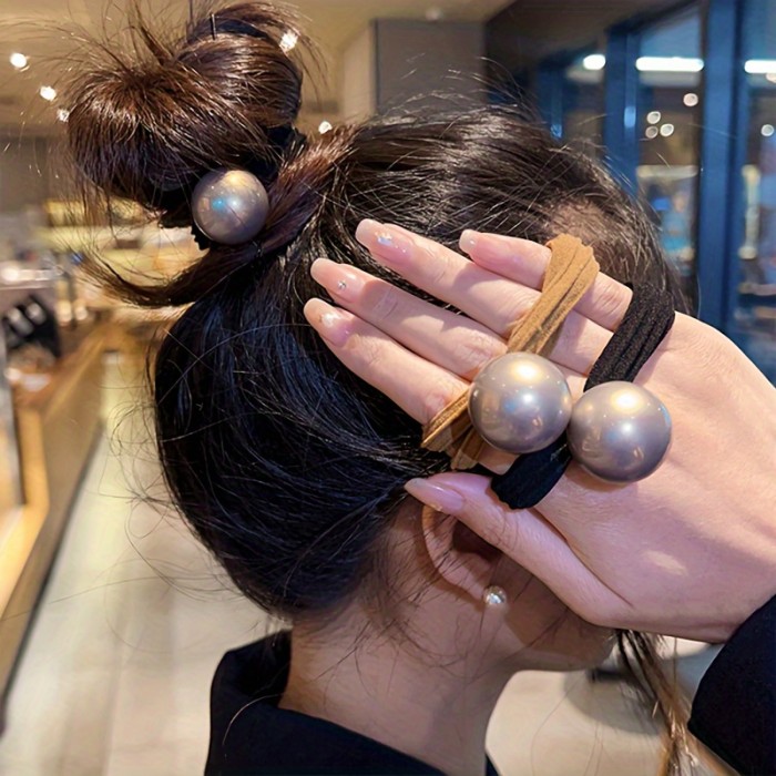 1pc Simple Versatile Faux Pearl Hair Band, Girls Hair Accessories