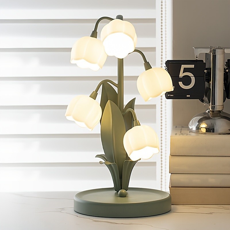 Floral Flowers Rustic Table Lamp, Modern Minimalist Living Room Dining Room Ambient Lamp