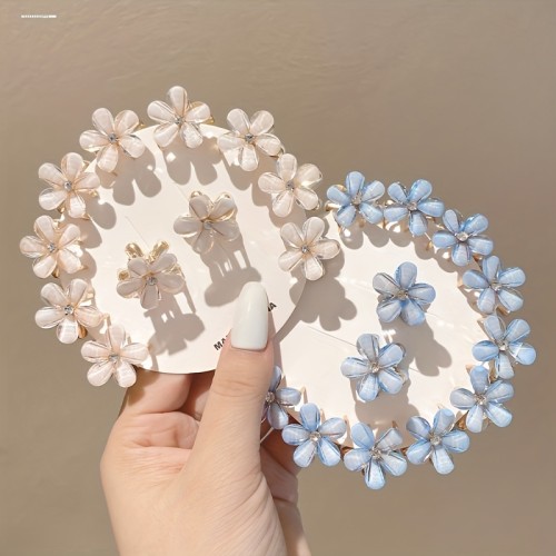 6Pcs Mini Hair Claw Clip Small Flower Clips Set Simple Hair Accessories Clips Wedding Headwear For Girls