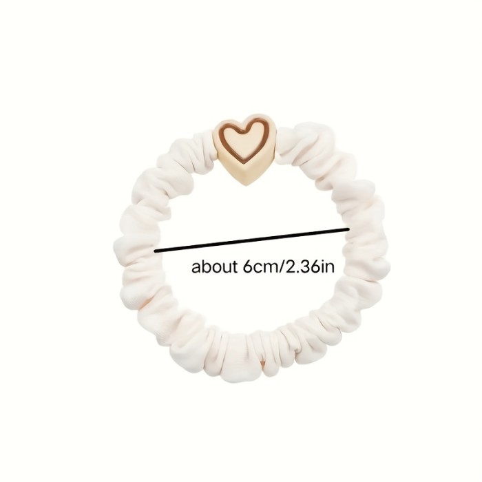 10PCS New Coffee Color Love Pendent Hair Tie, Girl Cute Bowknot Hair Tie Elastic Rubber Hair Bands Hair Accessories For Women, Ideal choice for Gifts
