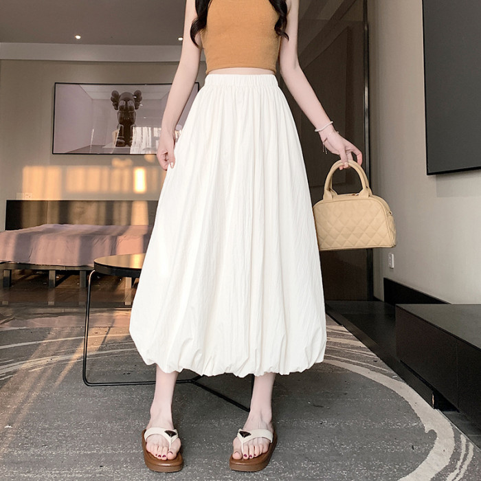 Women's Fashionable High Waisted Loose A-Line Retro Skirt