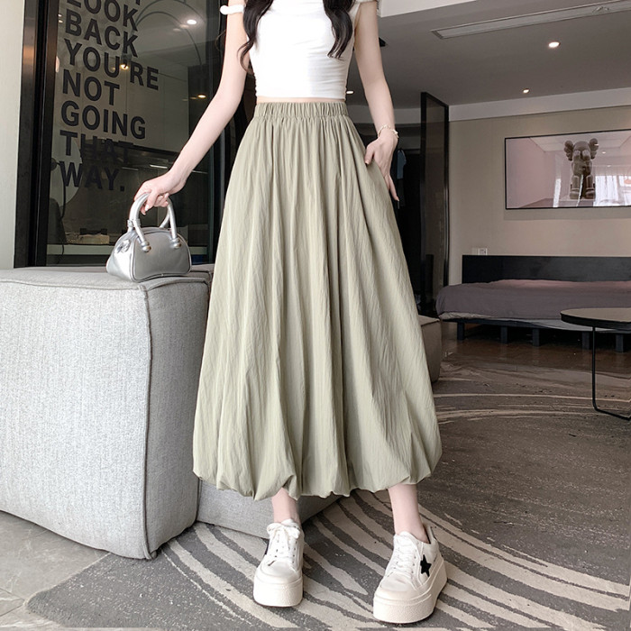 Women's Fashionable High Waisted Loose A-Line Retro Skirt