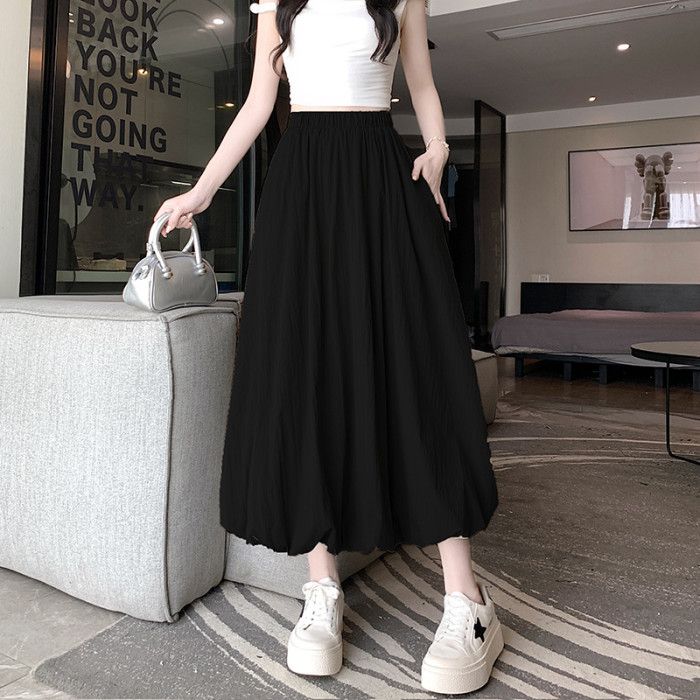 Women's Fashionable High Waisted Loose A-Line Retro Skirt