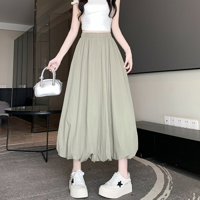 Women's Fashionable High Waisted Loose A-Line Retro Skirt