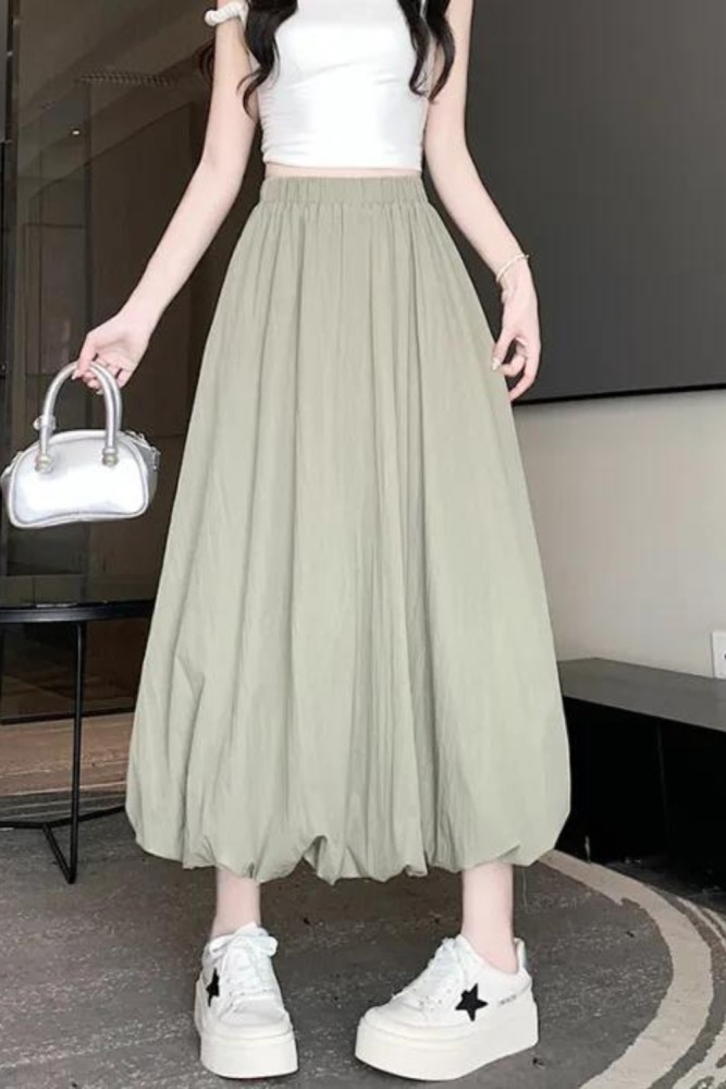 Women's Fashionable High Waisted Loose A-Line Retro Skirt