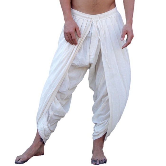 Men's Fashion Solid Color Loose Casual Lace Pants