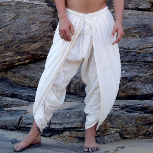 Men's Fashion Solid Color Loose Casual Lace Pants