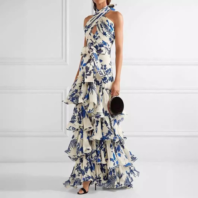 Elegant Party Bohemian Vacation Strappy Fashion Printed Dress