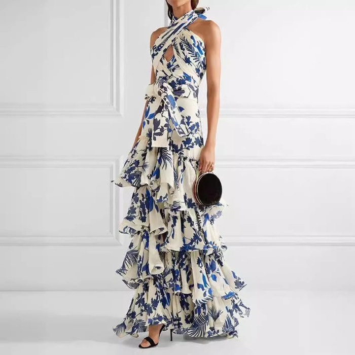 Elegant Party Bohemian Vacation Strappy Fashion Printed Dress