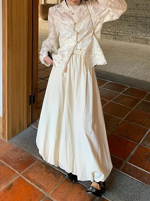Solid Color Split-Joint Split-Side A-Line High Waisted Skirts Bottoms