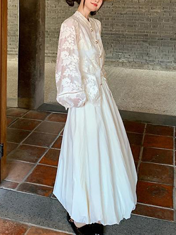 A-Line High Waisted Elasticity Solid Color Split-Joint Skirts